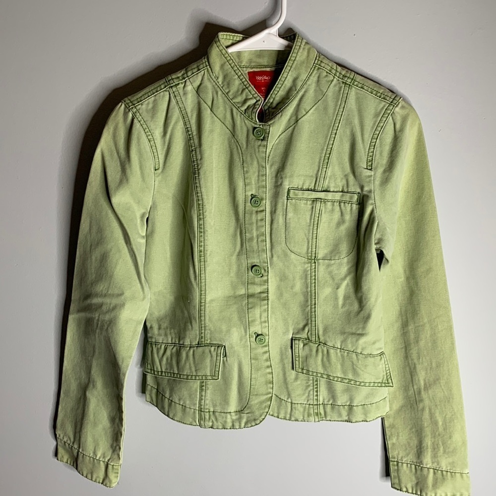 Mossimo Mint Green Jean jacket very good condition 3 front pockets Sz Small